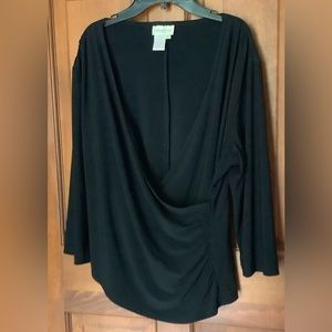 Women’s XL Black Criss Cross Top from COLDWATER CREEK